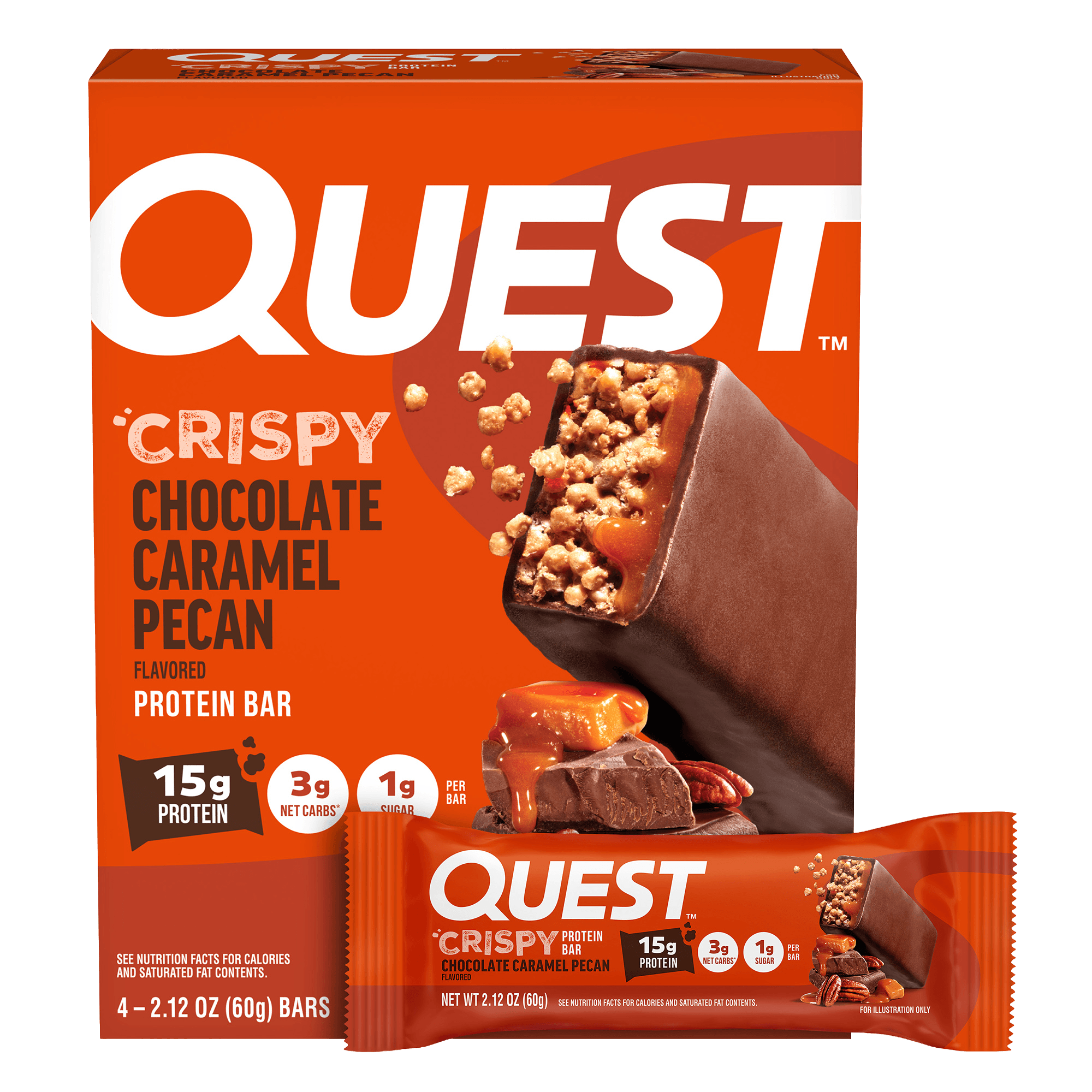 Chocolate Caramel Pecan Crispy Hero Protein Bars