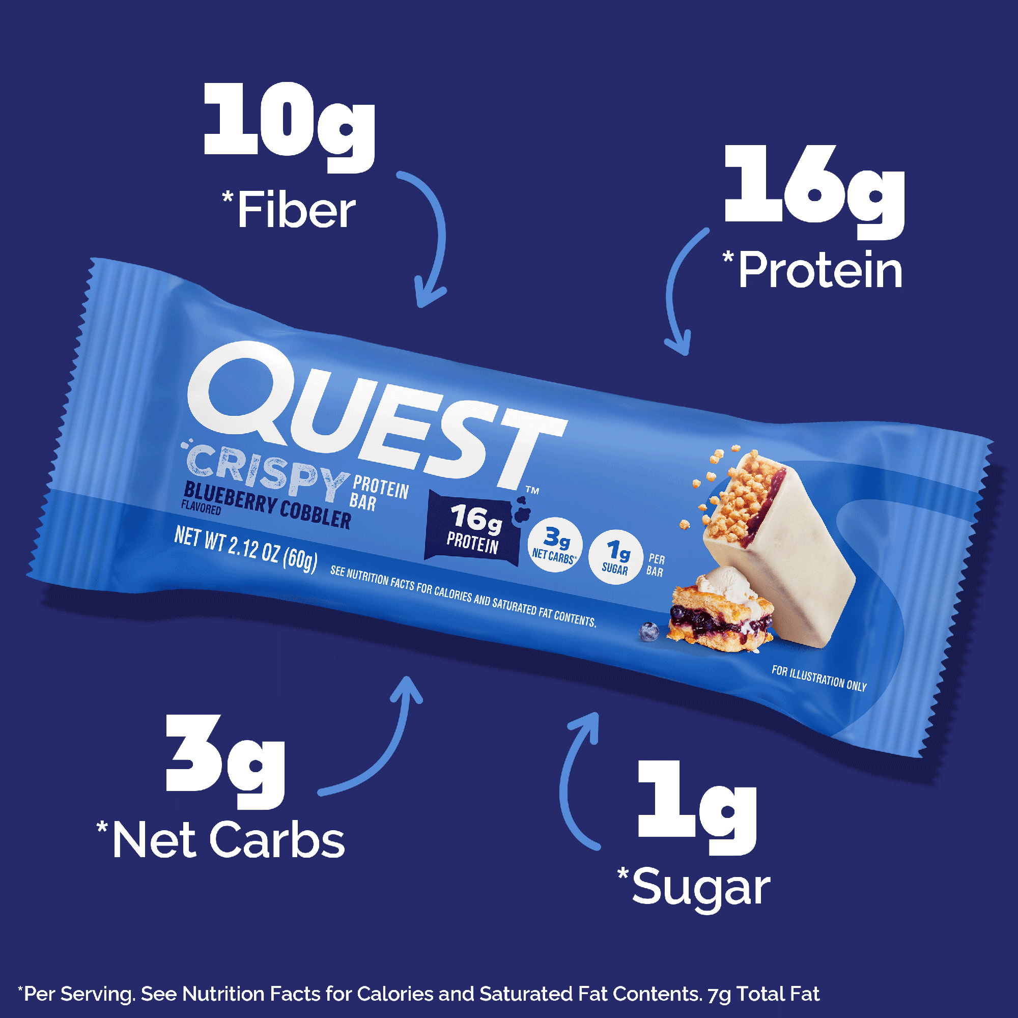 Blueberry Cobbler Crispy Hero Protein Bars