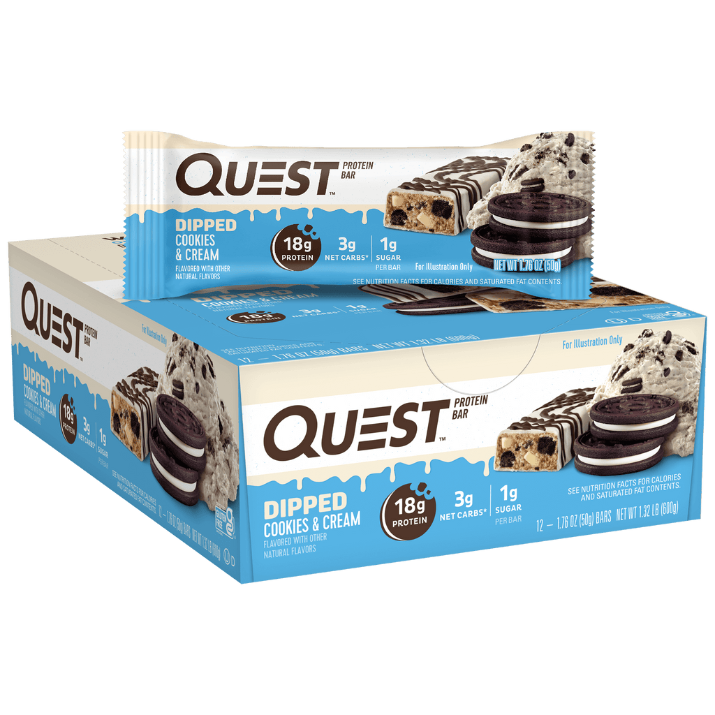 Dipped Cookies & Cream Protein Bars