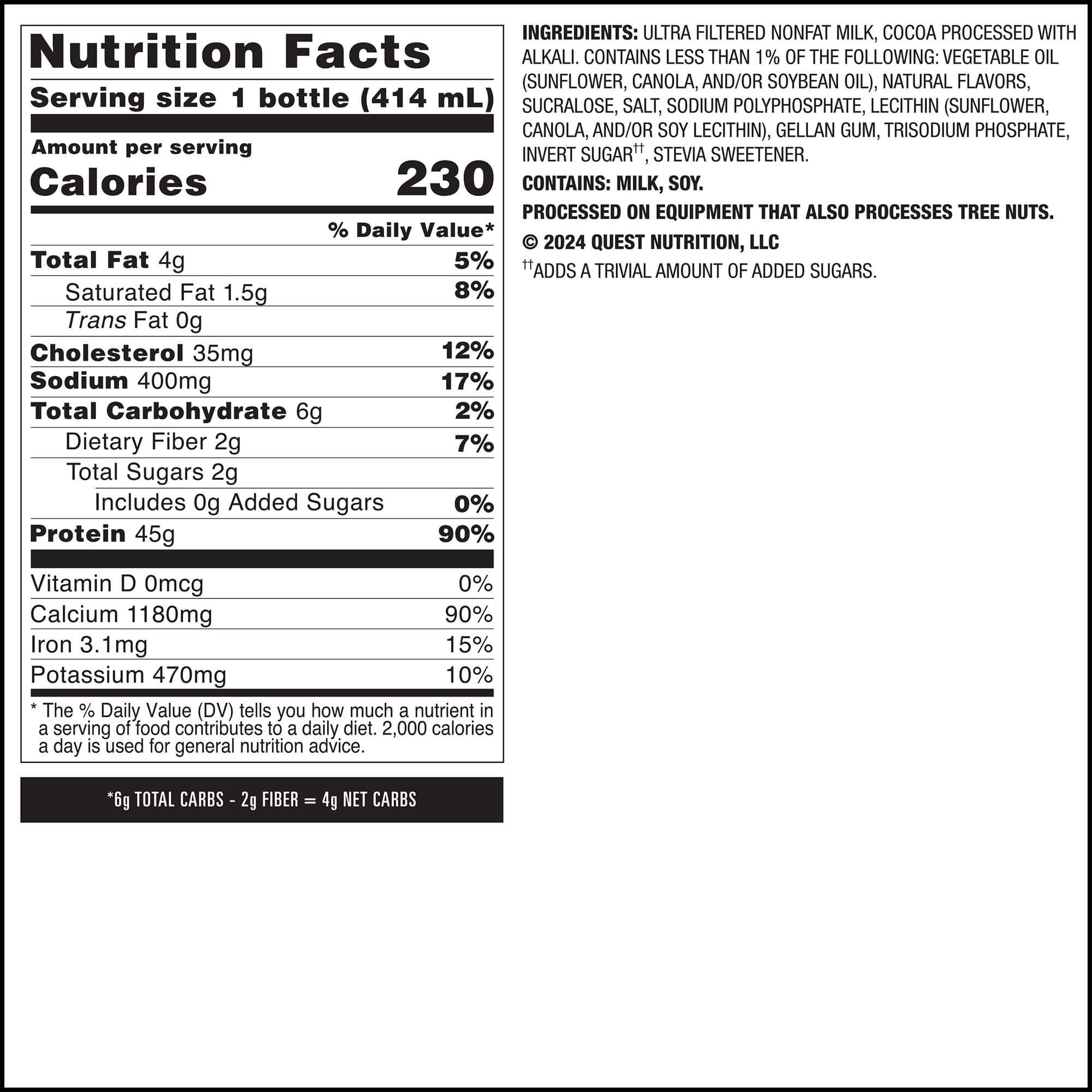 Chocolate 45g Protein Milkshake